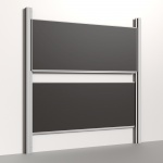 Pylonentafel, 250x100 cm, 2-flächig, höhenverstellbar, Stahlemaille anthrazit 